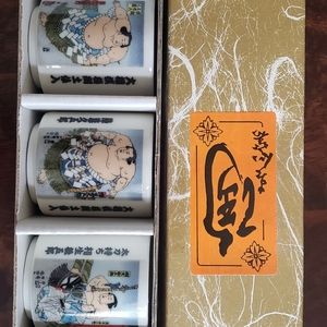 Ceramic Japanese sake cups.